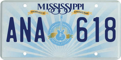 MS license plate ANA618