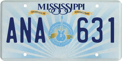 MS license plate ANA631