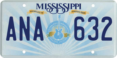 MS license plate ANA632