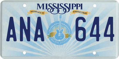 MS license plate ANA644