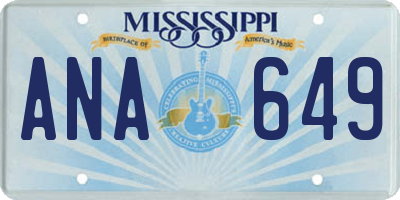 MS license plate ANA649