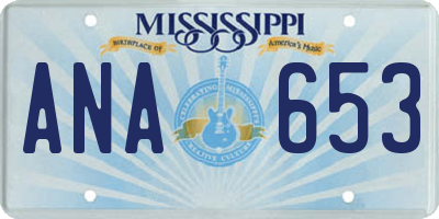 MS license plate ANA653