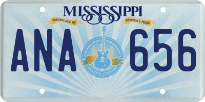 MS license plate ANA656