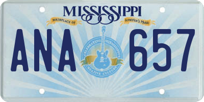 MS license plate ANA657