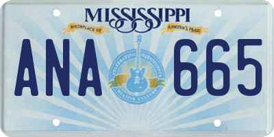 MS license plate ANA665