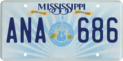 MS license plate ANA686