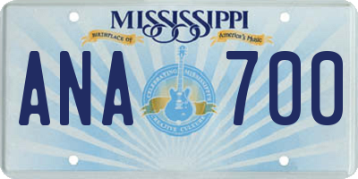 MS license plate ANA700