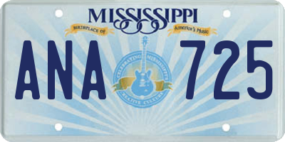 MS license plate ANA725