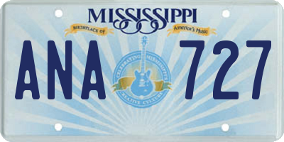MS license plate ANA727