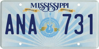 MS license plate ANA731