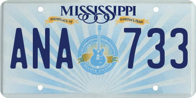 MS license plate ANA733