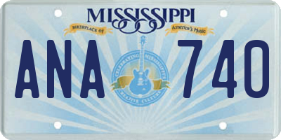 MS license plate ANA740