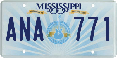 MS license plate ANA771