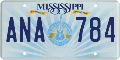 MS license plate ANA784