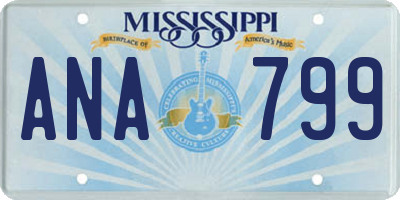 MS license plate ANA799