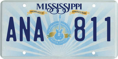 MS license plate ANA811