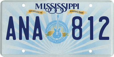 MS license plate ANA812
