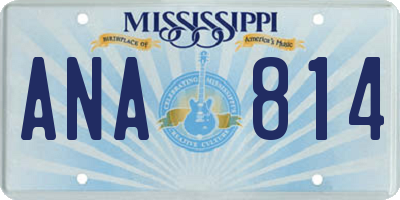 MS license plate ANA814