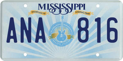 MS license plate ANA816