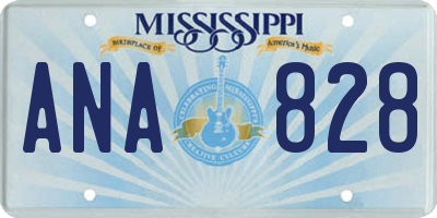 MS license plate ANA828