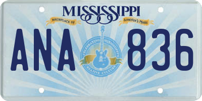 MS license plate ANA836
