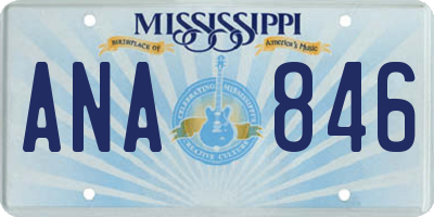 MS license plate ANA846