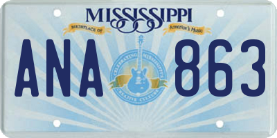 MS license plate ANA863