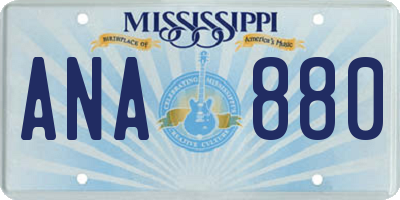 MS license plate ANA880