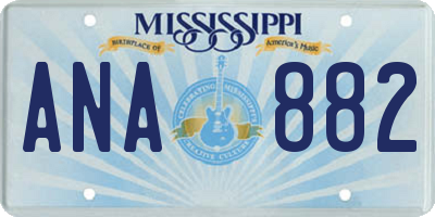 MS license plate ANA882
