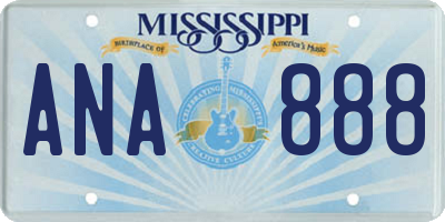 MS license plate ANA888
