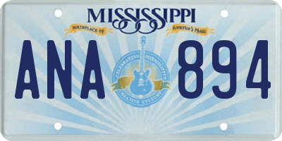 MS license plate ANA894