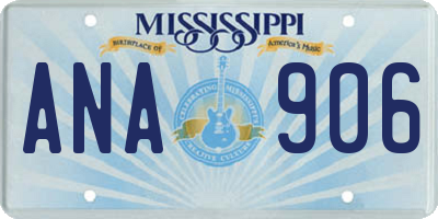 MS license plate ANA906