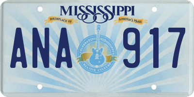 MS license plate ANA917