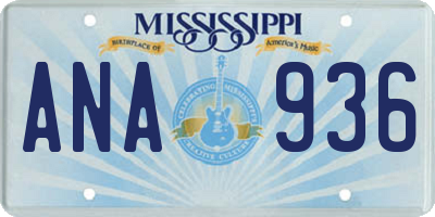 MS license plate ANA936