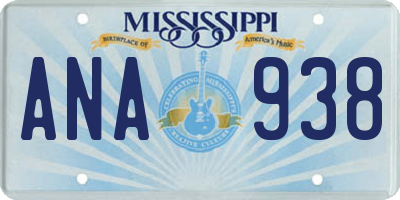 MS license plate ANA938