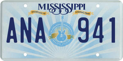 MS license plate ANA941