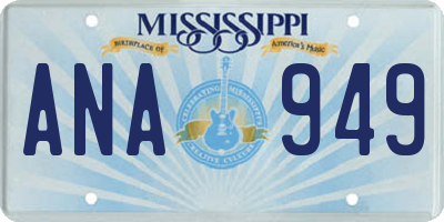 MS license plate ANA949