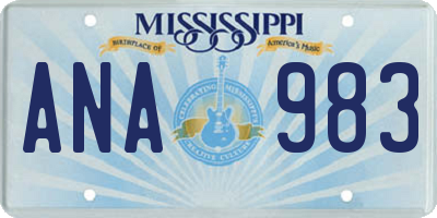 MS license plate ANA983