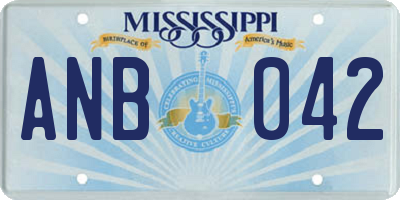 MS license plate ANB042