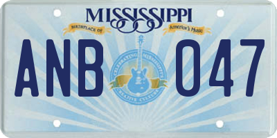 MS license plate ANB047