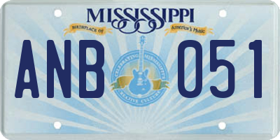 MS license plate ANB051