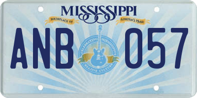 MS license plate ANB057