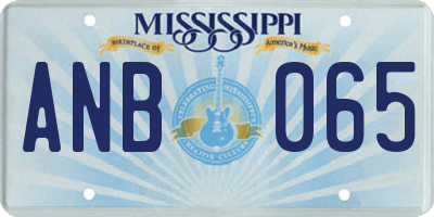 MS license plate ANB065