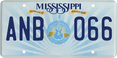 MS license plate ANB066