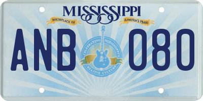 MS license plate ANB080