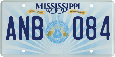 MS license plate ANB084