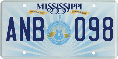 MS license plate ANB098