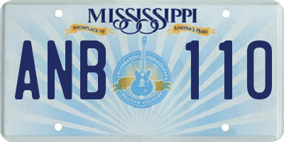 MS license plate ANB110