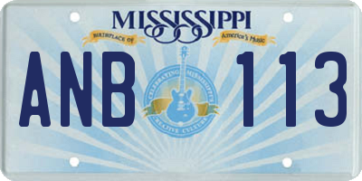 MS license plate ANB113