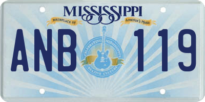 MS license plate ANB119